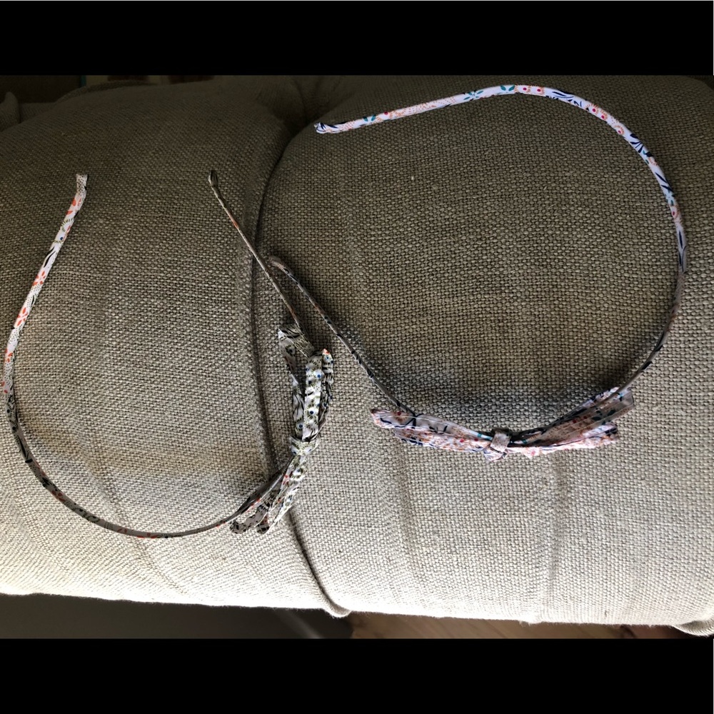 Set of Two Floral Print Cloth Headbands